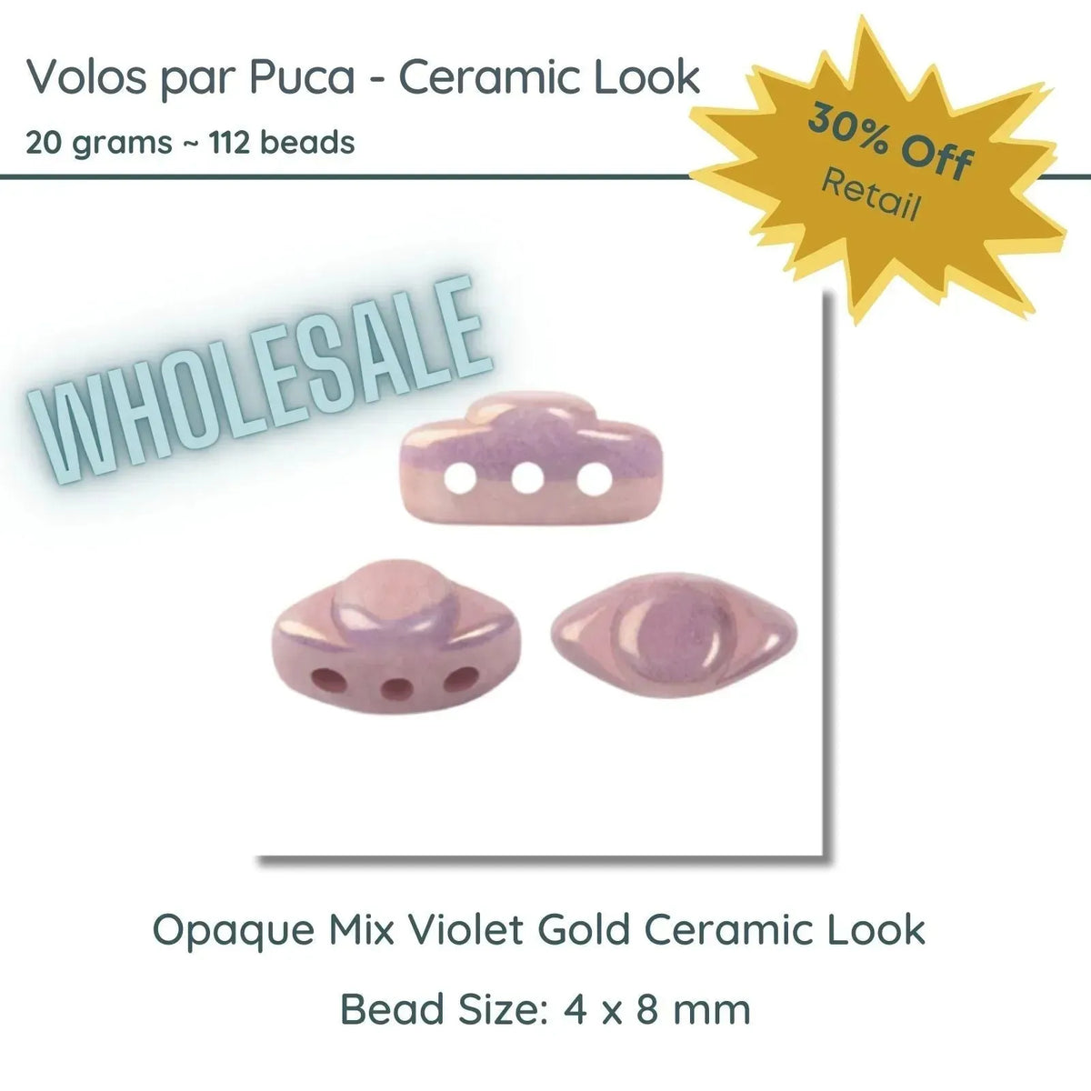 WHOLESALE, Volos par Puca, 20g, Ceramic Look Collection, 8 colors - The Argus Collection