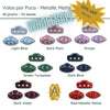 WHOLESALE Volos Beads par Puca in 7 Metallic Colors with 3 holes - The Argus Cllection