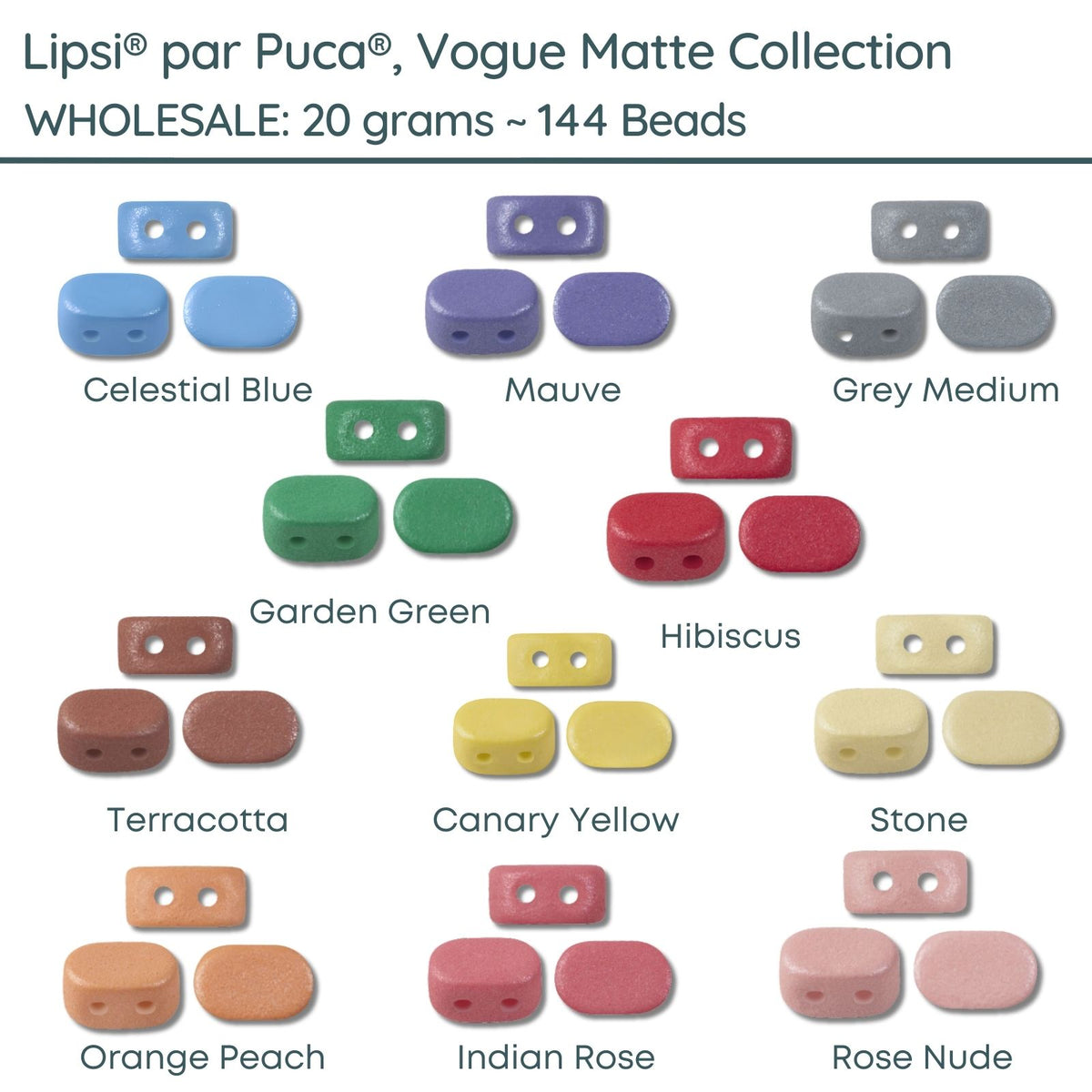 WHOLESALE Lipsi par Puca, 5g, Vogue Matte Collection, 11 Colors