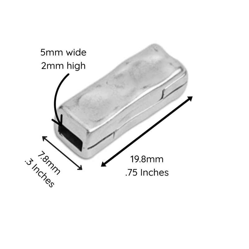 Wave Magnetic Clasp for 5mm Flat Leather or Cork