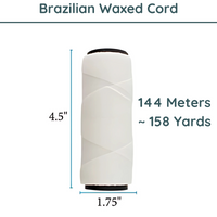 Knot-It®, Waxed Brazilian Cord, 144 Meter Spools, White or Natural - The Argus Collection