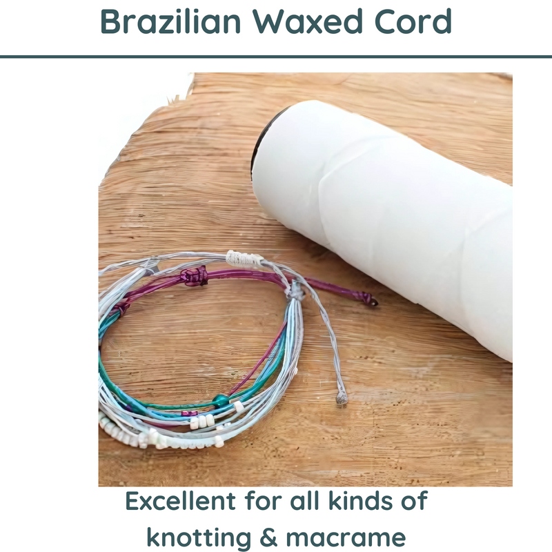 Knot-It®, Waxed Brazilian Cord, 144 Meter Spools, White or Natural - The Argus Collection