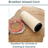 Knot-It®, Waxed Brazilian Cord, 144 Meter Spools, White or Natural - The Argus Collection