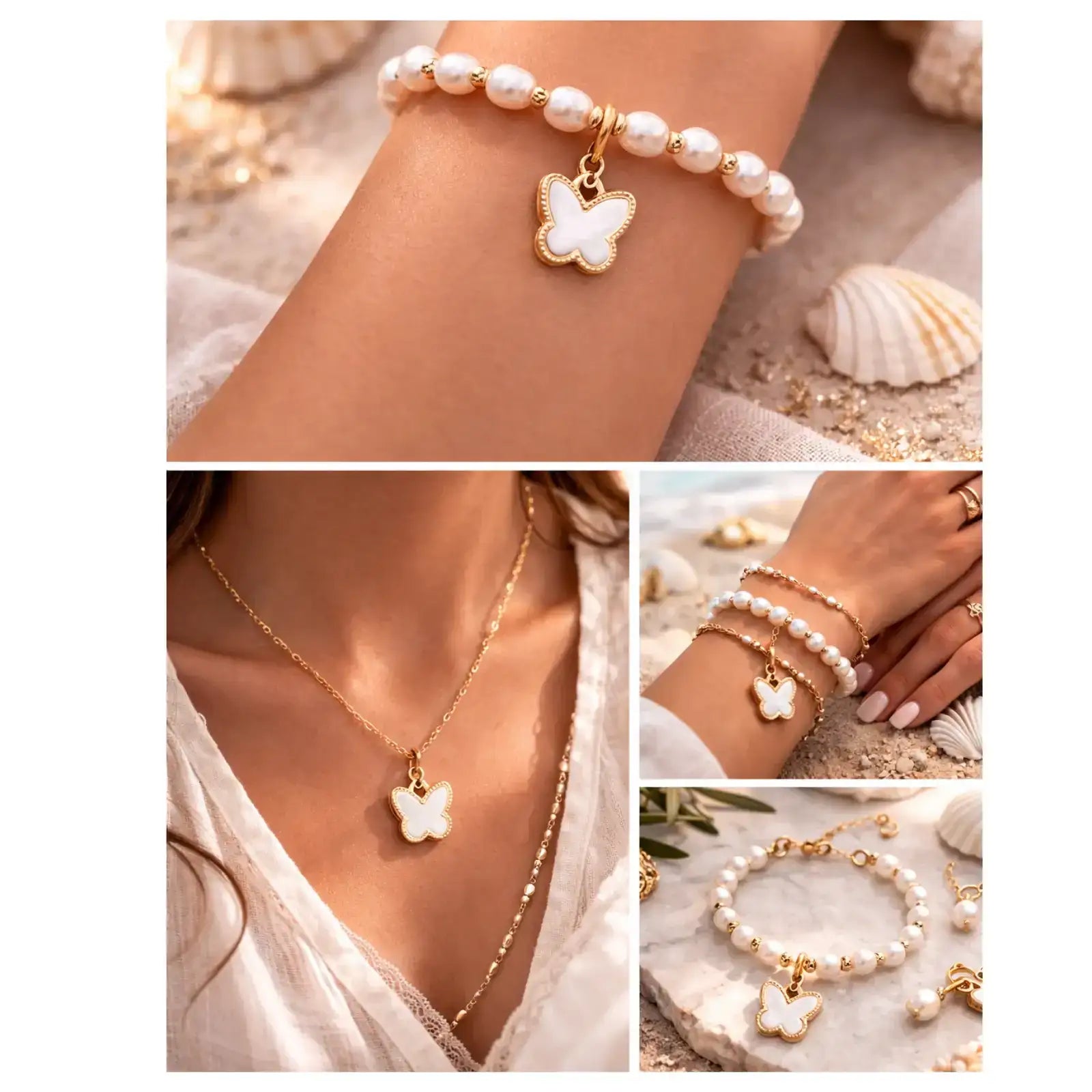 Butterfly Pendant or Charm, 24K Gold Plated, 2 Pcs - The Argus Collection