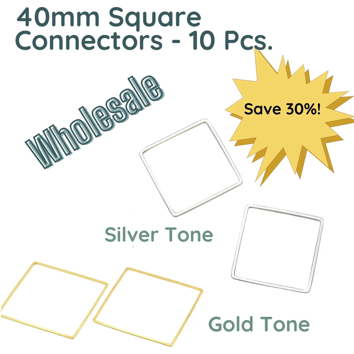 WHOLESALE Square Frame Connectors, 40mm in 3 Finishes - The Argus Collection