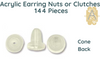 Wholesale, Bead-ssentials ®, Acrylic Earring Nuts, Backs or Clutches, 144 Pieces - The Argus Collection