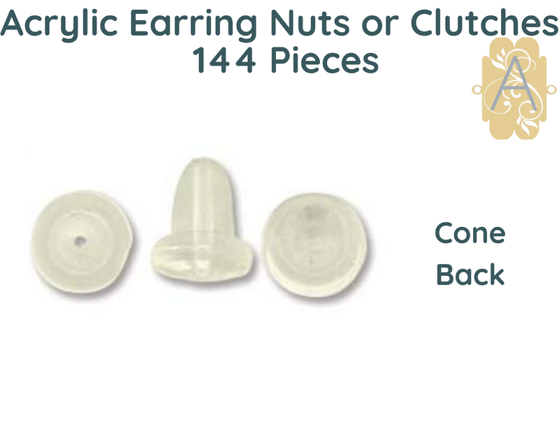 Wholesale, Bead-ssentials ®, Acrylic Earring Nuts, Backs or Clutches, 144 Pieces - The Argus Collection