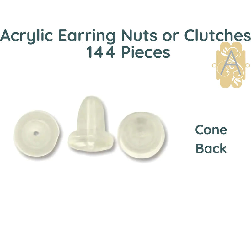 Wholesale, Bead-ssentials ®, Acrylic Earring Nuts, Backs or Clutches, 144 Pieces - The Argus Collection