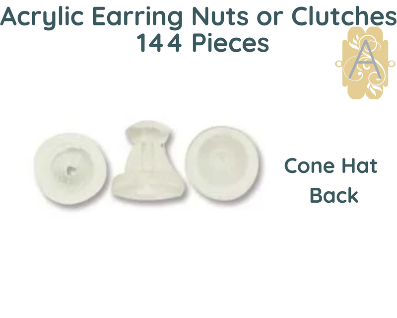 Wholesale, Bead-ssentials ®, Acrylic Earring Nuts, Backs or Clutches, 144 Pieces - The Argus Collection