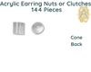 Wholesale, Bead-ssentials ®, Acrylic Earring Nuts, Backs or Clutches, 144 Pieces - The Argus Collection