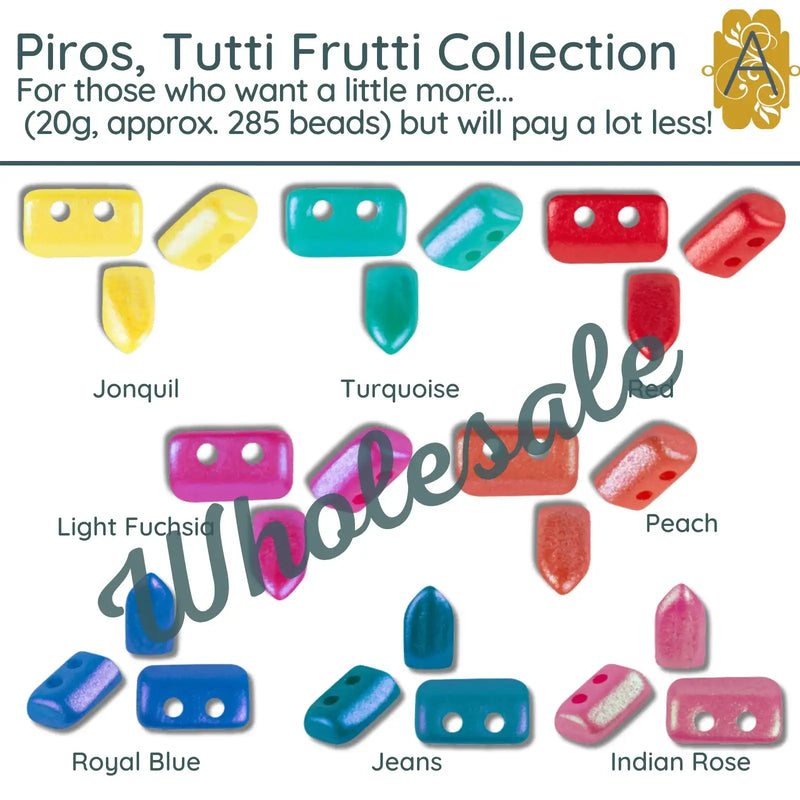 WHOLESALE! Piros par Puca, 'Tutti Frutti' Collection (20g. ~285 Beads) - The Argus Collection