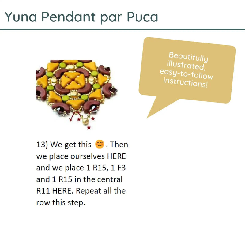 Yuna Pendant Pattern par Puca - The Argus Collection