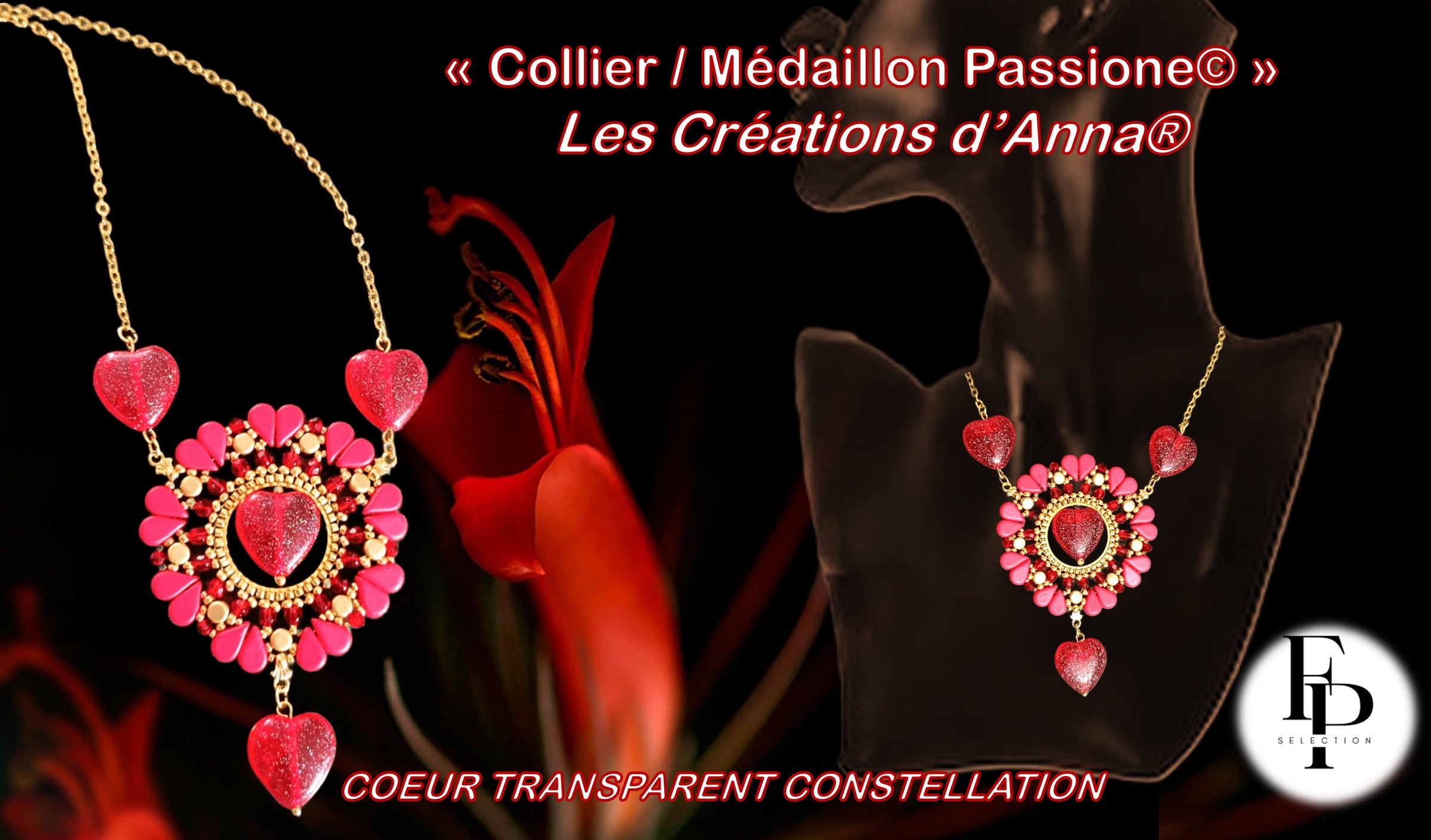 Czech Glass Heart Beads, Transparent Constellation, 4 pcs.