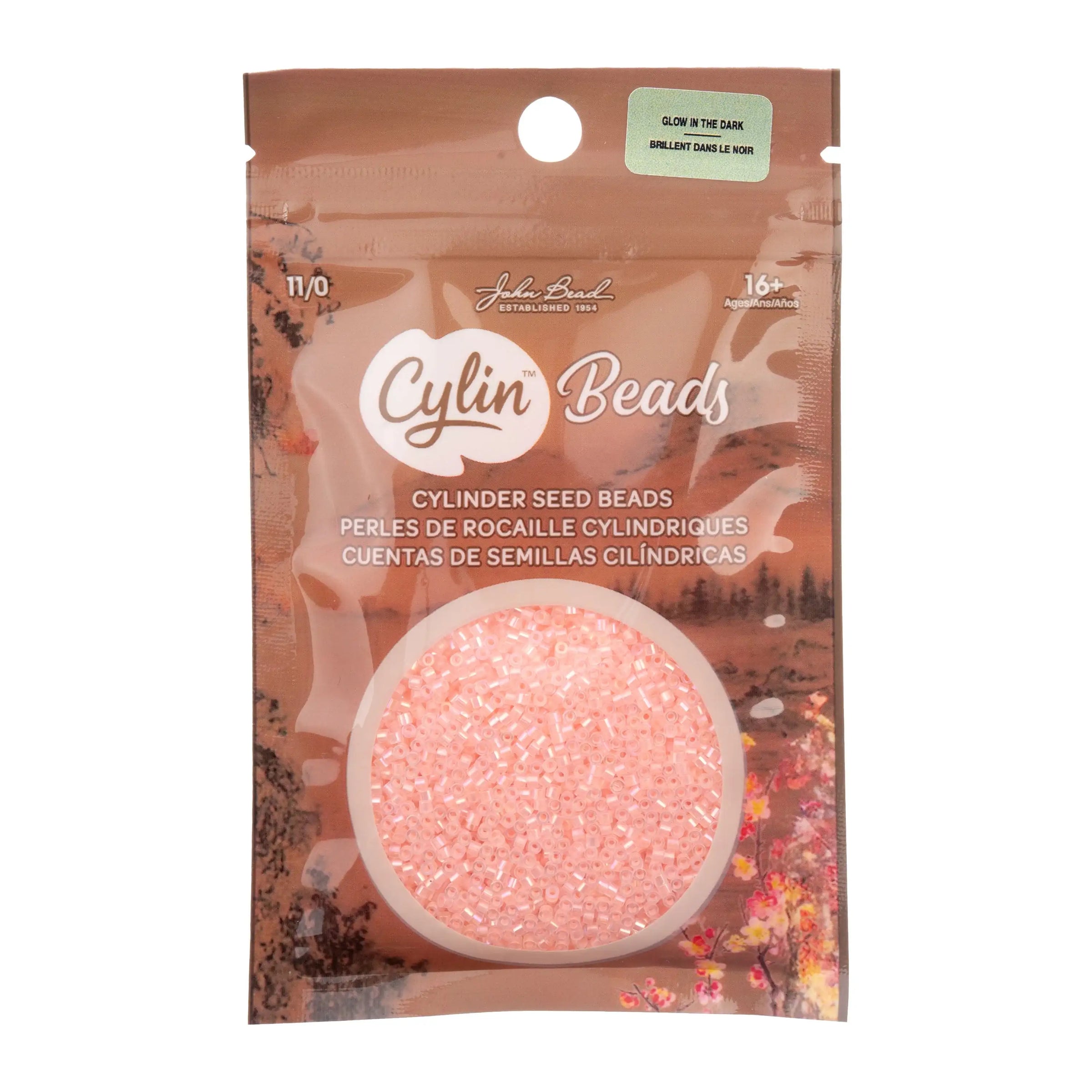 Cylin™ Beads 11/0, CY11-1129 Glow in Dark AB Coral, 25g - Cylin™ Beads 11/0, CY11-1129 Glow in Dark AB Coral, 25g - Default Title , The Argus Collection