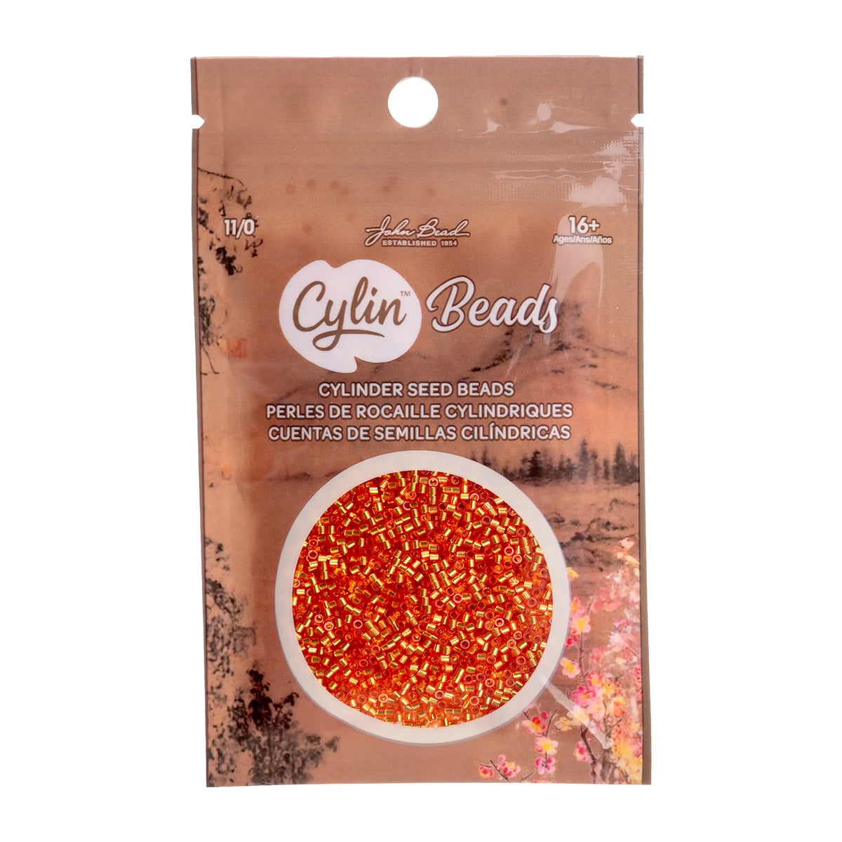 Cylin™ Beads 11/0, CY11-1201 Orange Silver Lined, 25g - Cylin™ Beads 11/0, CY11-1201 Orange Silver Lined, 25g - Default Title , The Argus Collection