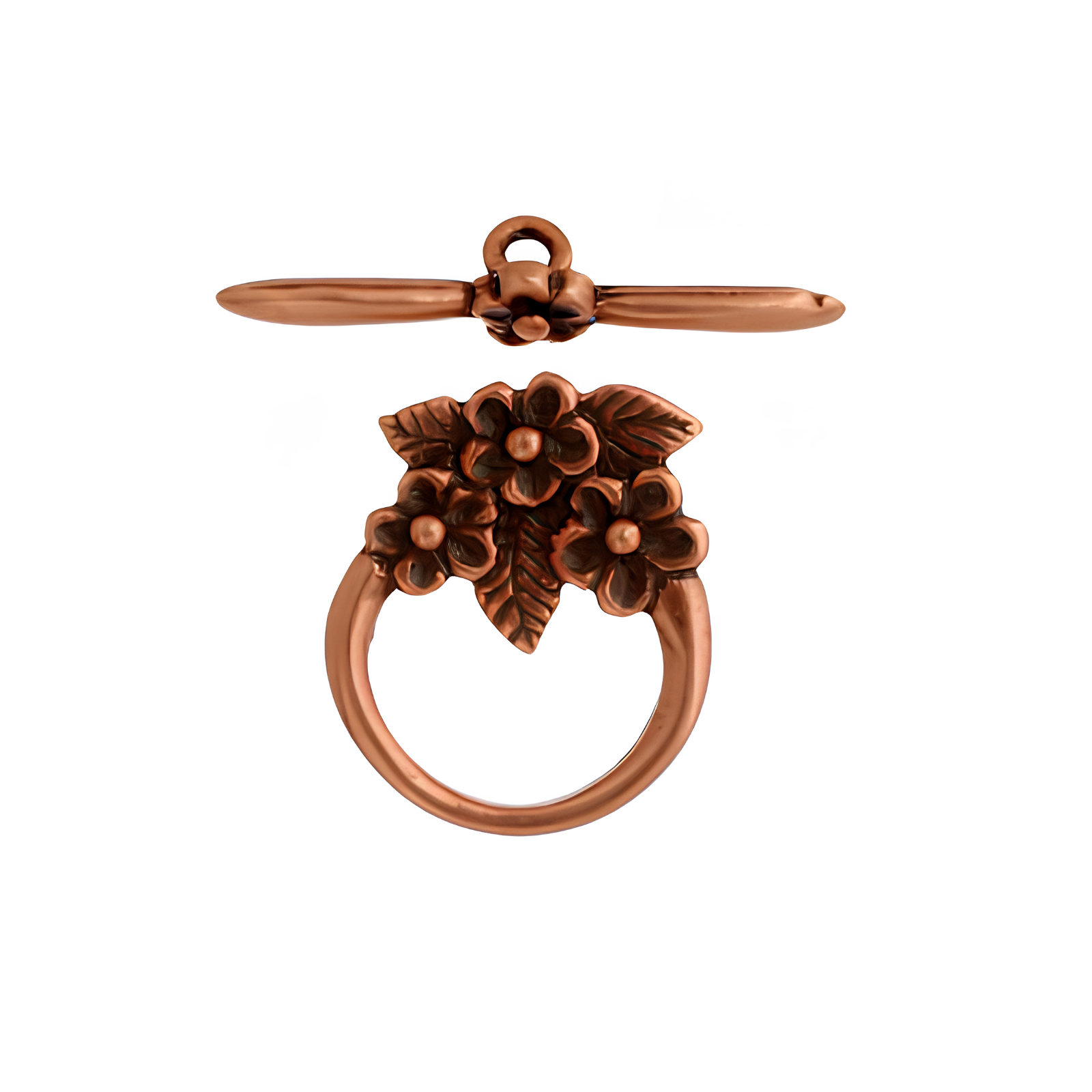 f3FlowersToggle-AntiqueCopper - The Argus Collection