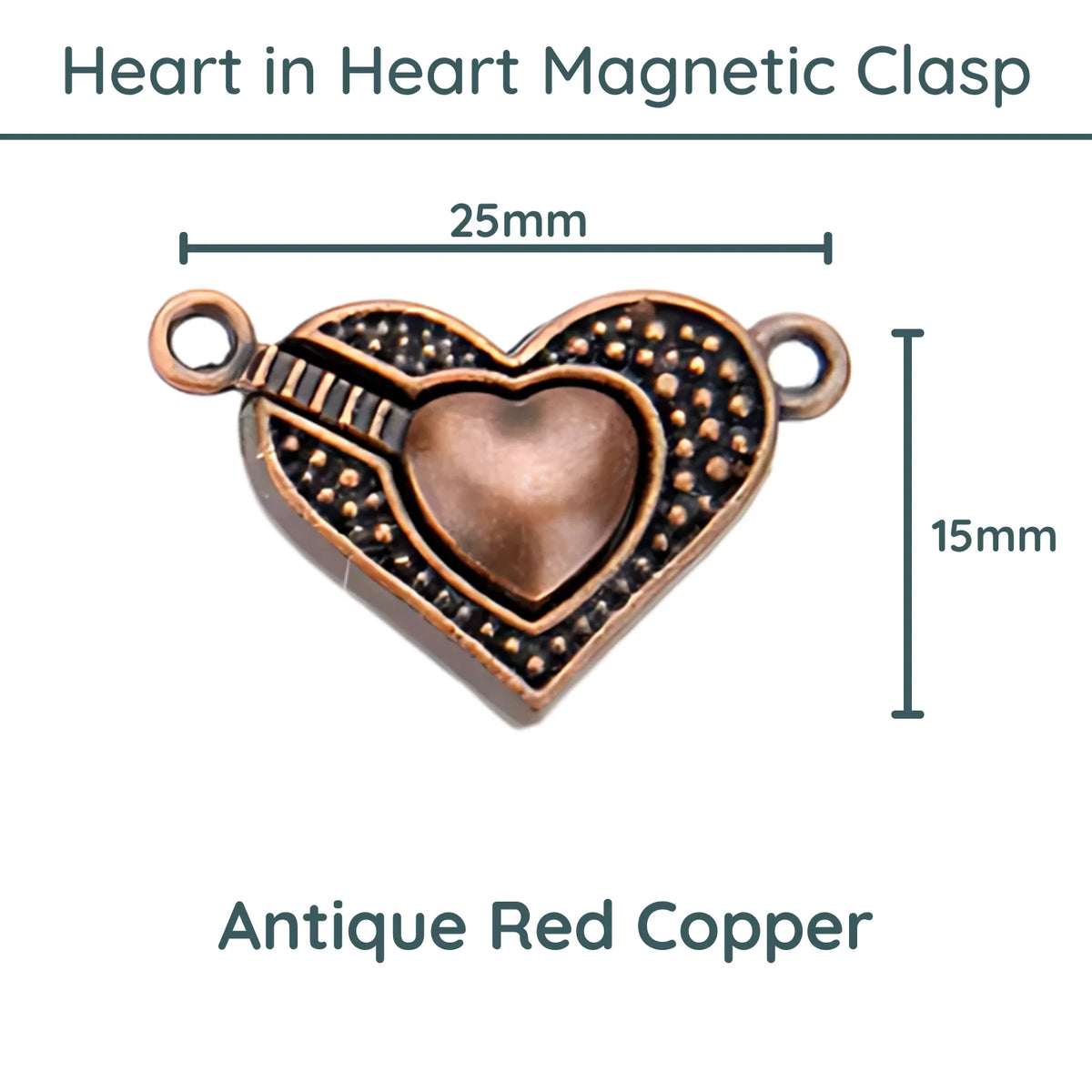 Heart in Heart, Magnetic Clasp, 1 Strand - The Argus Collection