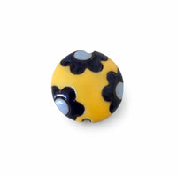 Golem Lentil Beads, Blue Flowers - The Argus Collection