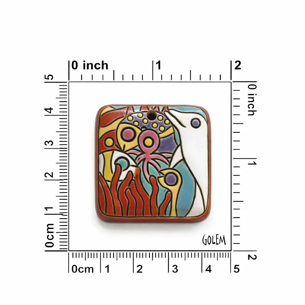 Golem Rectangular Pendant, Southern Seas Terracotta - The Argus Collection