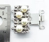 Quadra 3-Strand Box Clasp with Austrian Pearls in 2 Finishes - The Argus Collection