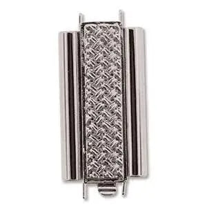 Crosshatch, Beadslide Tube Clasp, 10x24mm - The Argus Collection