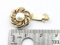 Daisy Swirl 1-Strand Box Clasp with Austrian Pearls & Crystals in 4 Finishes - The Argus Collection