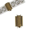 Crosshatch Beadslide, ube Clasp, 10x18mm - The Argus Collection