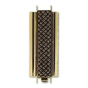 Crosshatch, Beadslide Tube Clasp, 10x29mm - The Argus Collection