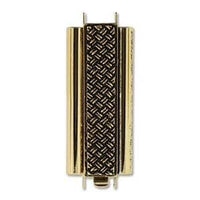 Crosshatch, Beadslide Tube Clasp, 10x29mm - The Argus Collection