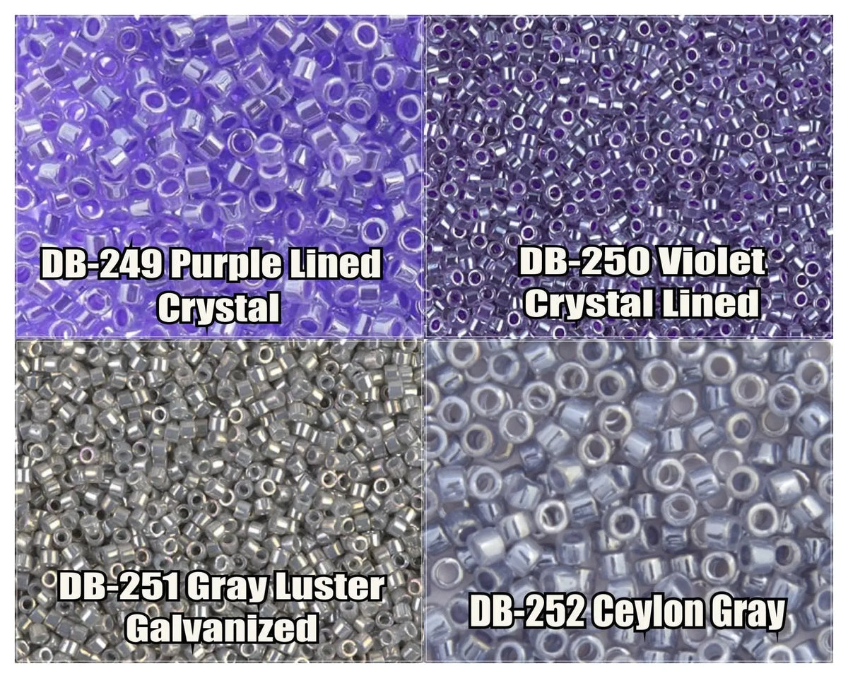 11/0 Delica Beads, DB0249, DB0250, DB0251, DB0252 - The Argus Collection