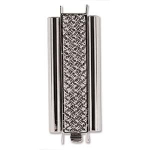 Crosshatch, Beadslide Tube Clasp, 10x29mm - The Argus Collection