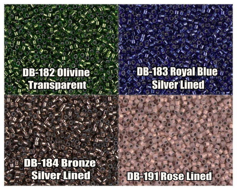 11/0 Delica Beads, DB0182, DB0183, DB0184, DB0191 - The Argus Collection