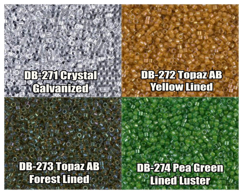 11/0 Delica Beads, DB0271, DB0272, DB0273, DB0274 - The Argus Collection