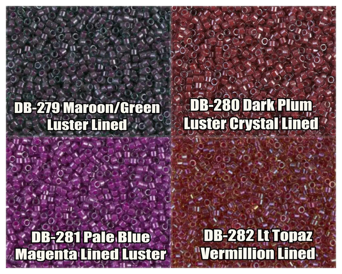 11/0 Delica Beads, DB0279, DB0280, DB0281, DB0282 - The Argus Collection