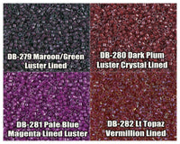 11/0 Delica Beads, DB0279, DB0280, DB0281, DB0282 - The Argus Collection