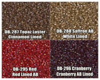 11/0 Delica Beads, DB0287, DB0288, DB0295, DB0296 - The Argus Collection