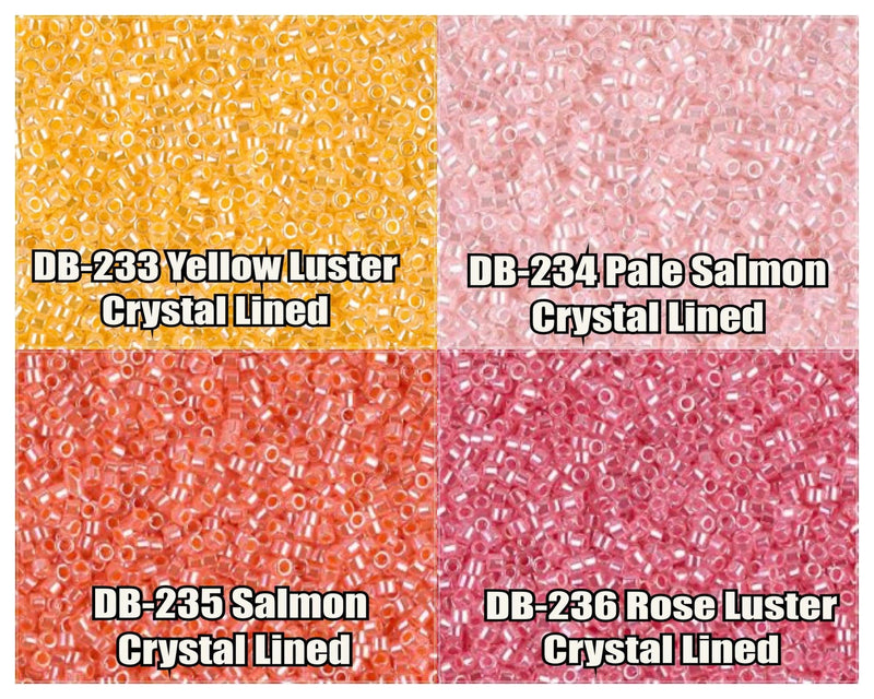 11/0 Delica Beads, DB0233, DB0234, DB0235, DB0236 - The Argus Collection