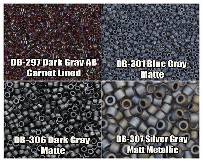 11/0 Delica Beads, DB0297, DB0301, DB0306, DB0307 - The Argus Collection