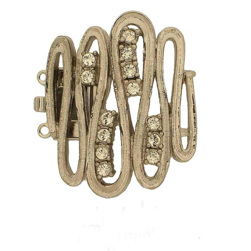 CURLY, a 2-Strand Box Clasp with Austrian Crystal in 2 Finishes - The Argus Collection