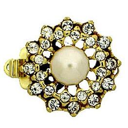 Marva 1-Strand Box Clasp with Austrian Pearls & Crystals in 2 Finishes - The Argus Collection