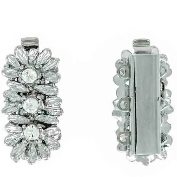 Crystal Eyes 3-Strand Slide Clasp in 2 Finishes - The Argus Collection