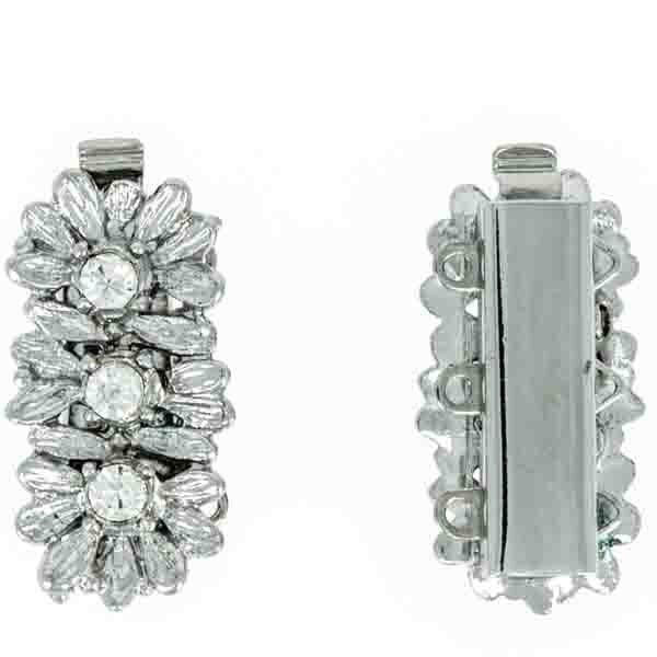 Crystal Eyes 3-Strand Slide Clasp in 2 Finishes - The Argus Collection