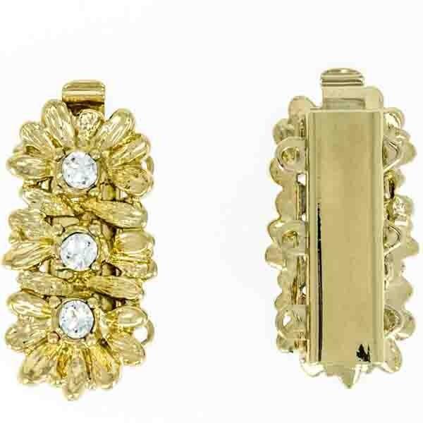 Crystal Eyes 3-Strand Slide Clasp in 2 Finishes - The Argus Collection