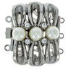 Trio 3-Strand Box with Austrian Crystals & Pearls in 2 Finishes - The Argus Collection