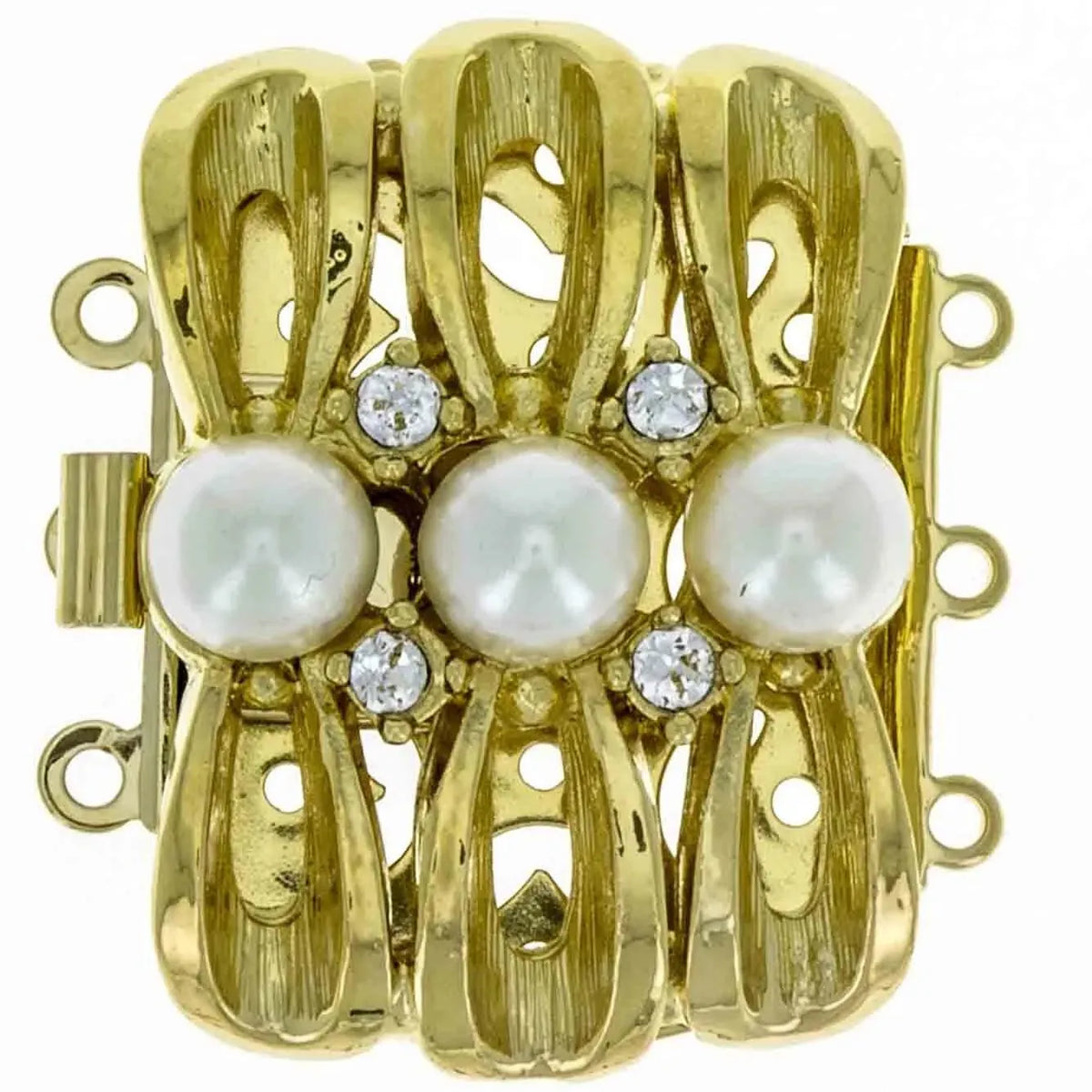 Trio 3-Strand Box with Austrian Crystals & Pearls in 2 Finishes - The Argus Collection