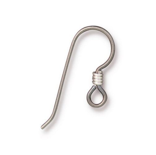 NIOBIUM, TierraCast French Hook Ear Wires, Sterling Silver Coil wrap, 1 Pair - The Argus Collection