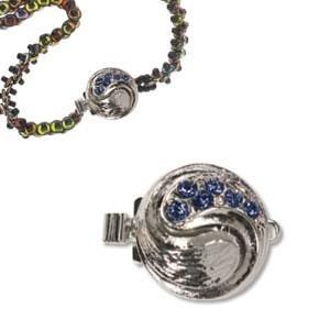 Yin Yang 1-strand Box Clasp with Austrian Crystals - The Argus Collection