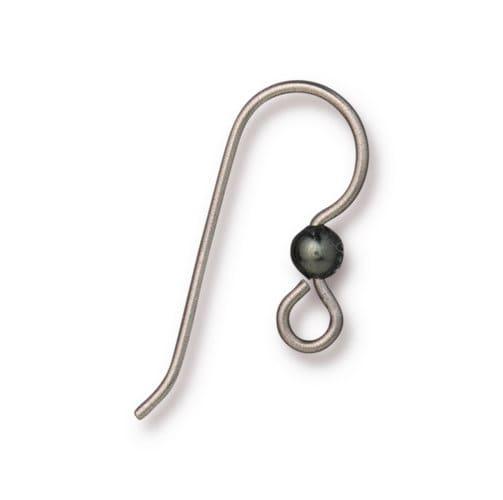 Tierracast, NIOBIUM French Hook Ear Wires, with 2 or 3mm bead, TierraCast, 2 Pair - The Argus Collection