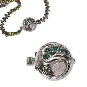 Yin Yang 1-strand Box Clasp with Austrian Crystals - The Argus Collection