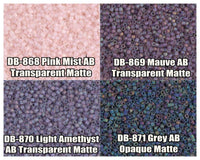 11/0 Delica Beads, DB0868, DB0869, DB0870, DB0871 - The Argus Collection